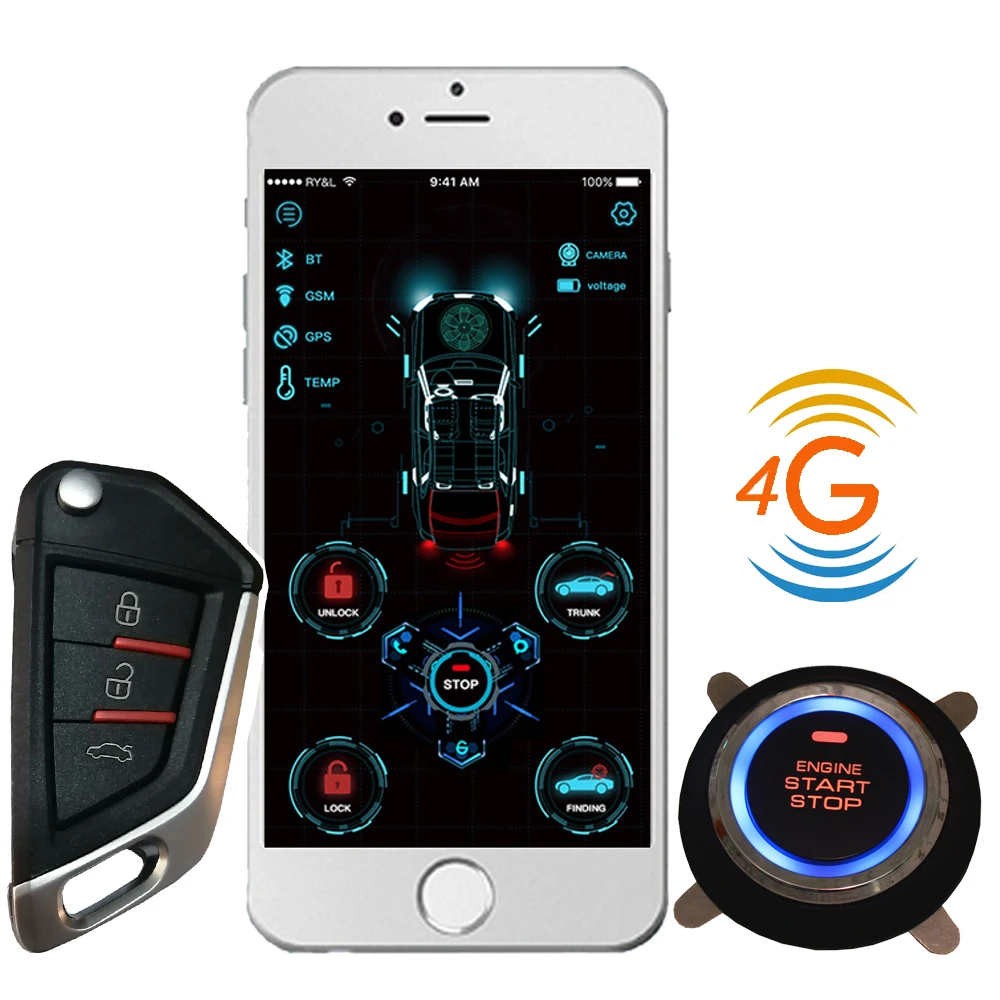 

cardot best 4g gps gsm Smart Pke Keyless Entry Remote Starter engine start stop car alarm