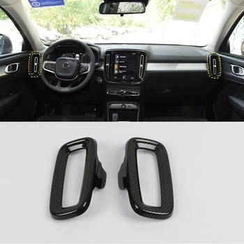 

For Volvo XC40 Accessories 2018-2020 ABS Left & Right Air Outlet Trims Interior Decoration Carbon Fiber Black & Matte 2 Pcs