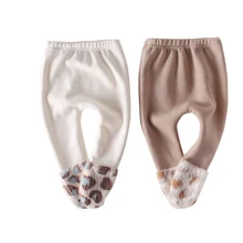 От 0 до 3 лет г.; плотные теплые осенне-зимние леггинсы для маленьких девочек; бархатные леопардовые штаны для маленьких девочек; детские брюки