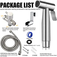 ห้องน้ำมือถือ Bidet Sprayer ชุดสแตนเลสสตีล Bidet ก๊อกน้ำสำหรับห้องน้ำ Sprayer Shower หัวทำความสะอาด 6