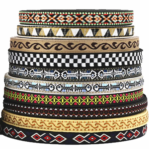 200 Styles 5 Yards 15MM Colorful Geometric Jacquard Embroidered Ribbons Apparel Wrapping Collar Trim Sewing Accessories ribbon decoration ribbon supplies wrapping ribbon sewing ribbon