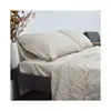 3PCS 100% Linen Elastic Sheet Set, 1 Bed Sheet, 2 Pillowcases, Breathable Soft Farmhouse Bedding Bedsheet, Fitted Sheet Set 4