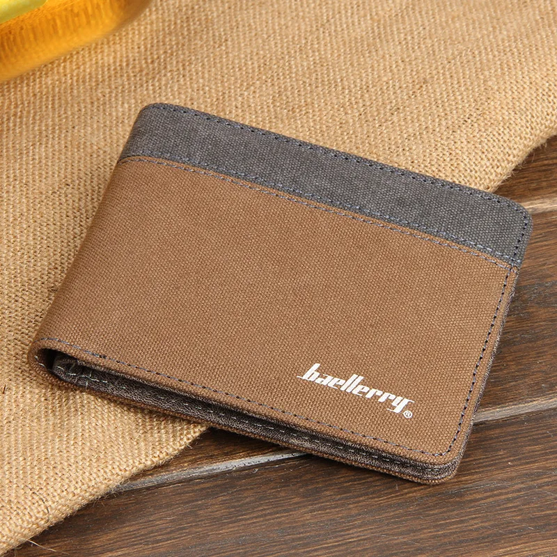 

Quality Fashion Men Canvas Wallets Portable Fine Soft Linen Design Casual Short Style 3 Color ID Credit Card Holder Purse Wallet