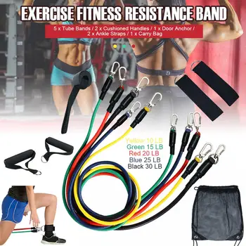 

11 Pcs Resistance Bands Set for Physical Therapy Resistance Training Home Workouts Pull Rope