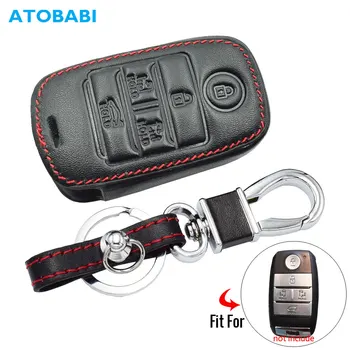 

Leather Car Key Case For Kia Grand Sesona Rio 3 4 Cerato Ceed Sportage Sorento Smart Remote Control Cover Keychain Bag Accessory