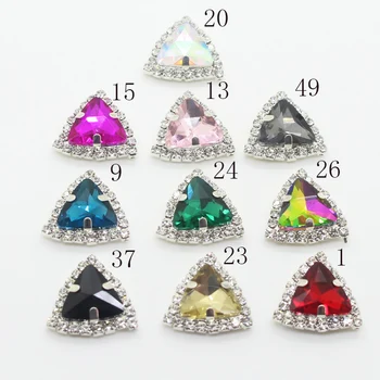 

YWXINXI Hot Sale 10Pcs/Lot 22mm Rhinestones Triangle Mixed color glass Belt and backpack accessories diyJewelry Accessories