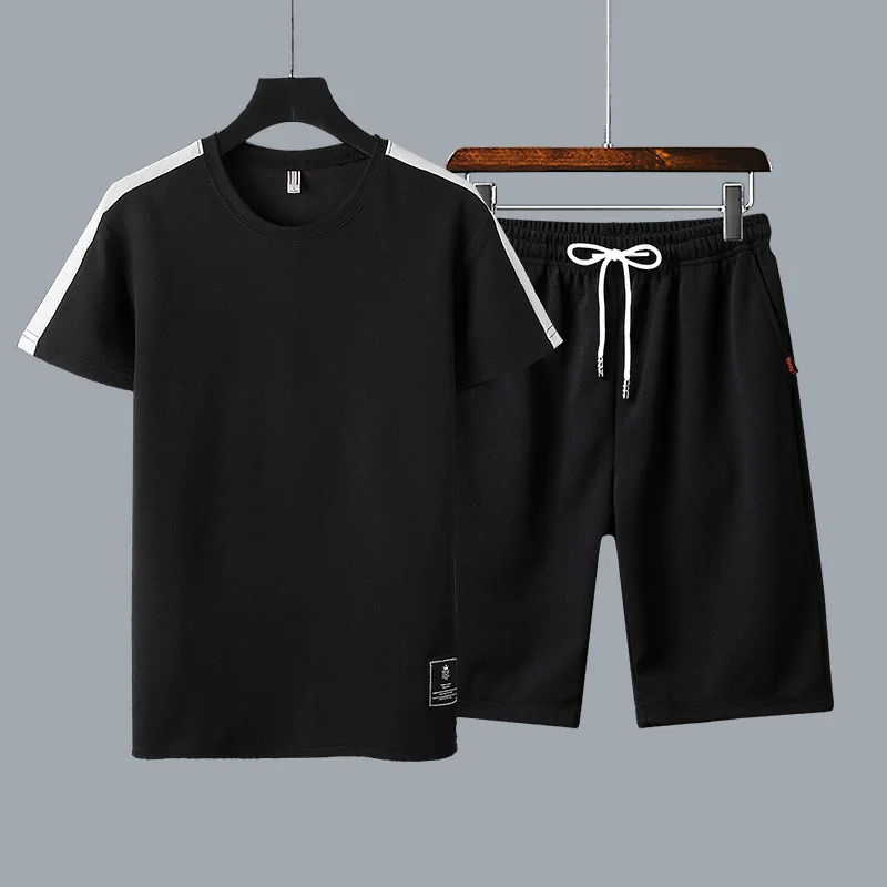 

Summer Set MEN'S Short Sleeve Casual Sports MEN'S Suit 2019 Plus-sized Clothes Men's Trend Lard-bucket Men'S Wear