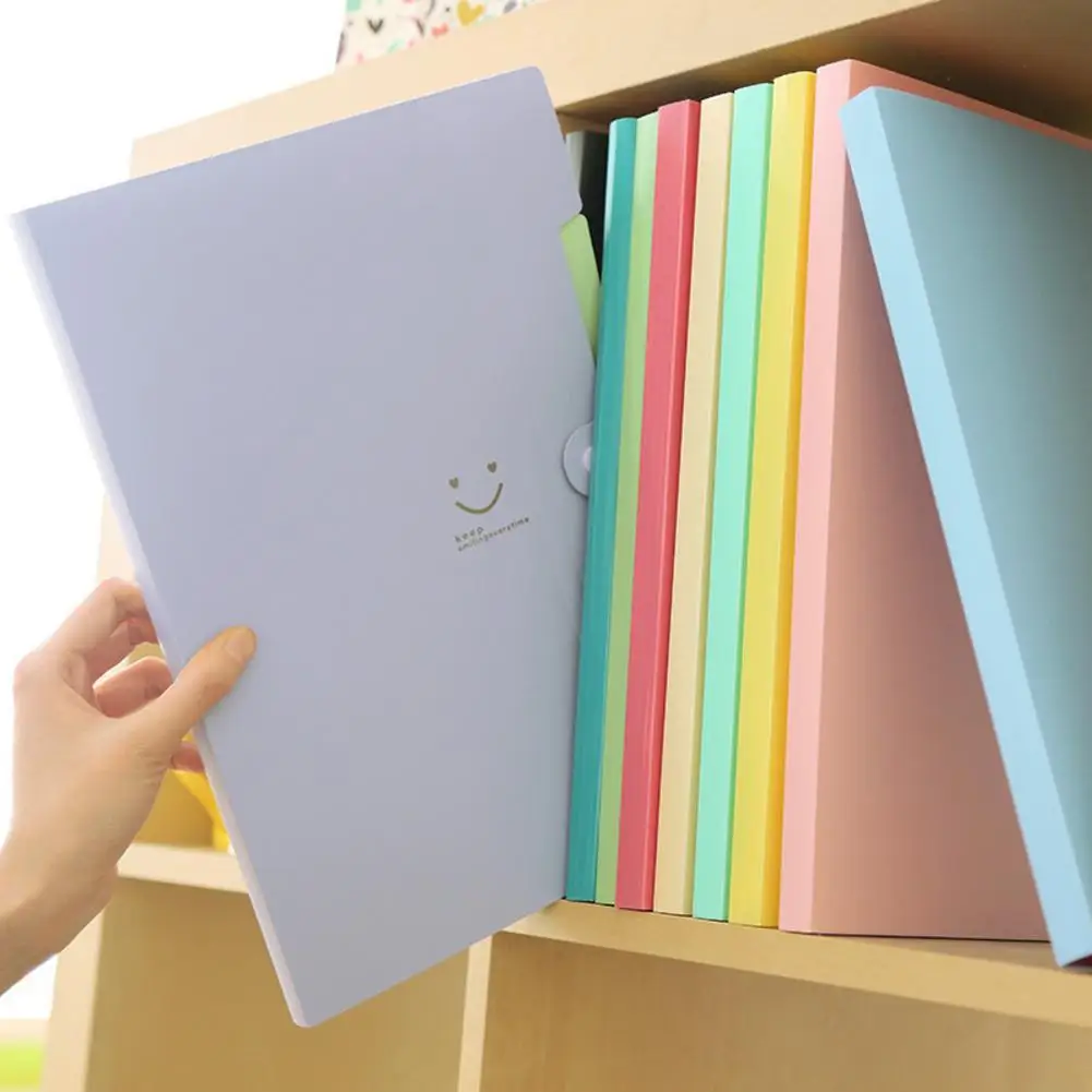 

Hot Sale Stationery Bag 5 Layers A4 Paper File Folder Document Filing Bag Supply Durable Briefcase PVC Document Bag File Folder