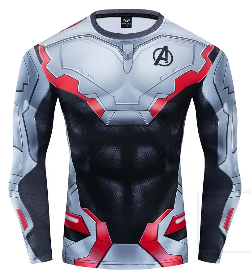 

NEW Avengers 4 Endgame Quantum War 3D Printed T shirts Men Compression Shirt Cosplay Costume Long Sleeve Tops