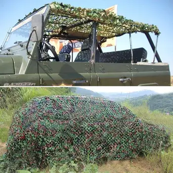 

Dognzhur 2x3M Hunting Military Camouflage Nets Woodland Binding Shade Cover Army Camping Sun Netting Car Shelter Camo D6I3