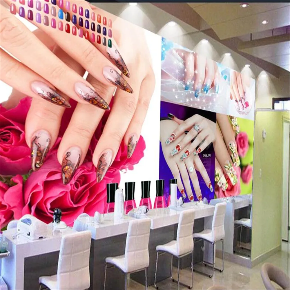 

Milofi custom 3D photo mural wallpaper beauty salon nail salon tooling background wall decorative painting background wall