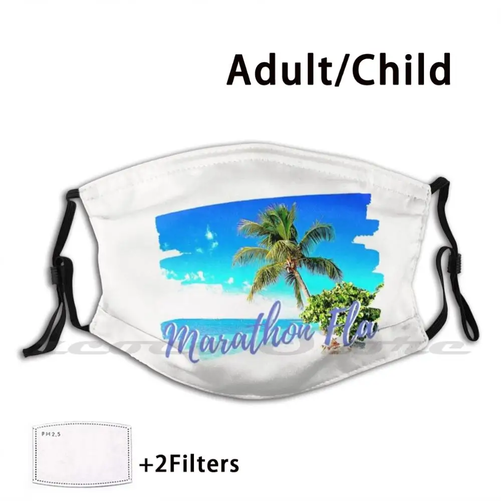 

Marathon Florida Beach Mask DIY Washable Filter Pm2.5 Mouth Trending Fantasy Fest Dry Tortugas Key Key West Inter Coastal