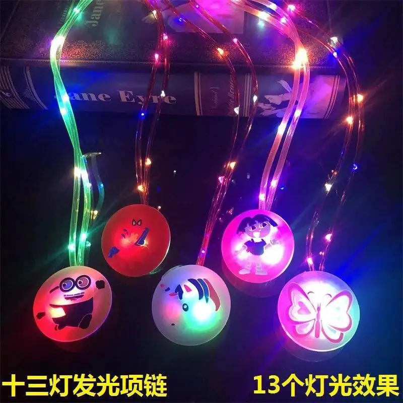 

Top Grade Luminous Necklace 13 Lamp Light-emitting Pendant Hanging Decoration Concert Props Children Hot Selling Stall Toy