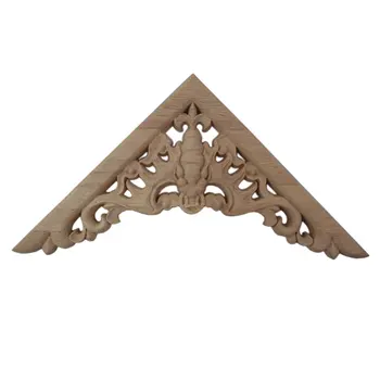 

Retro Woodcarving Decal Corner Applique Frame Door Decorate Wooden Figurines Crafts Corner Appliques Door Furniture Decoration