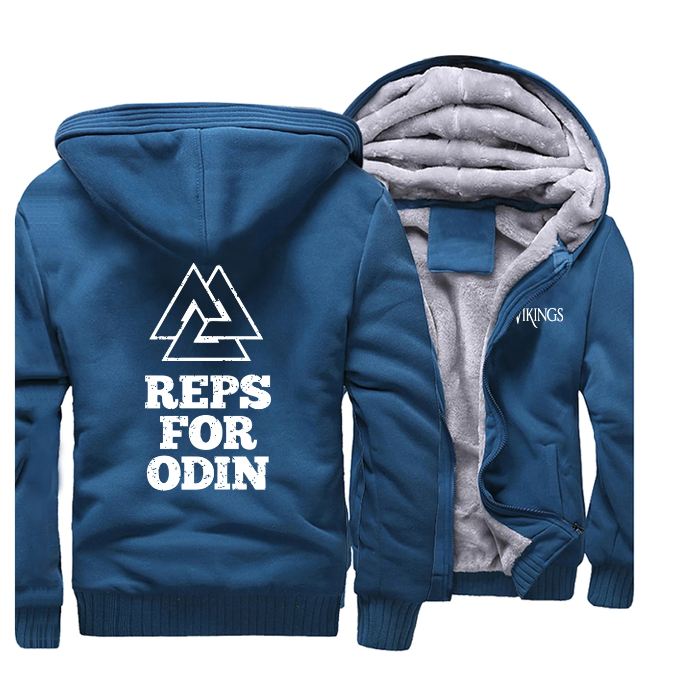 Зима, новинка,, Мужская толстовка Reps For Odin, толстовка Vikings, реглан, высококачественный хип-хоп пальто, плотная одежда, спортивная одежда - Цвет: Lake Blue 1