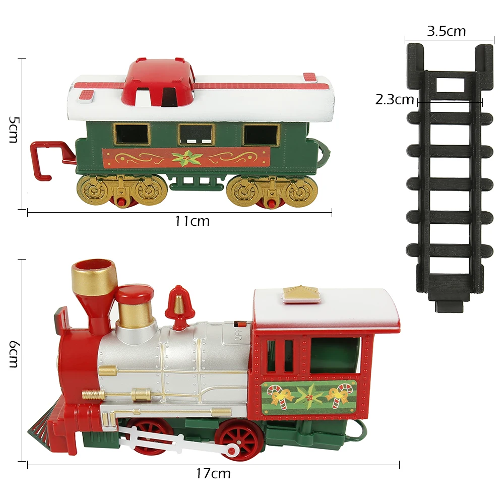 Рождественский электрический вагон игрушечный Паровозик-конструктор детский поезд строительные игрушки набор железнодорожных поездов гоночный Дорожный транспорт строительные игрушки