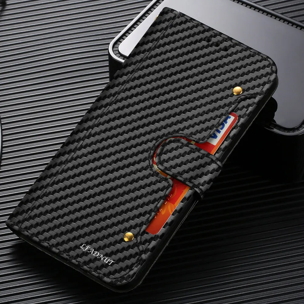 LLZ. COQUE карбоновый кошелек чехол для телефона для samsung Galaxy S9 Plus S10 S7 Edge противоударный флип Слот для Карт Кожаный чехол для samsung S8