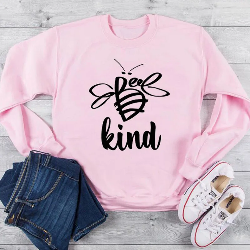 Женский свитер в стиле пчелы Kawaii Модный пуловер уличном с надписью Save The Bees