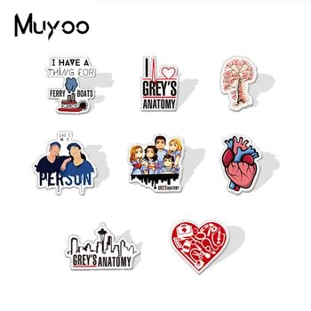 

New Arrival TV Show Greys Anatomy I Have A Thing For Ferry Boats Icons Acrylic Epoxy Resin Badges Lapel Pin