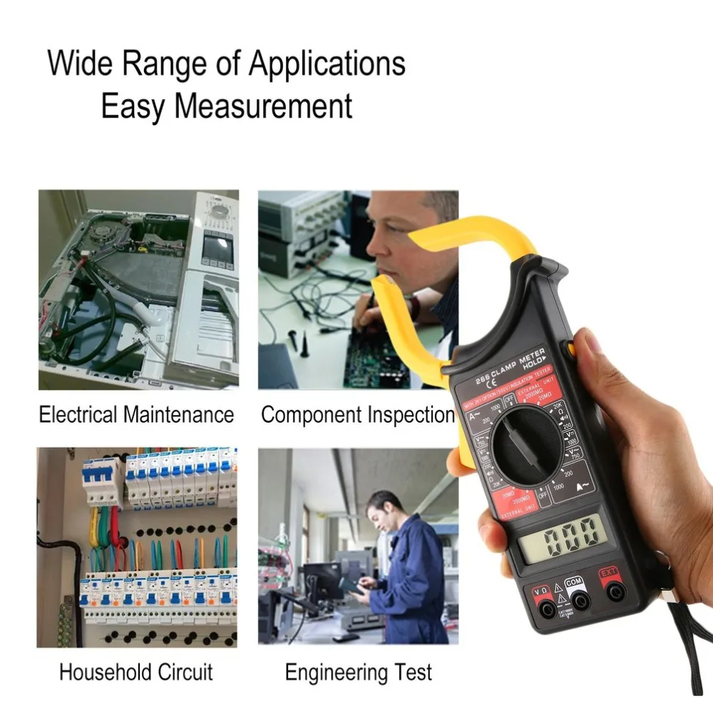 DT266 Ручной цифровой клещи мультиметр AC/DC Вольт Ток Напряжение ом тестер сопротивление Амперметр изоляция мультитестер