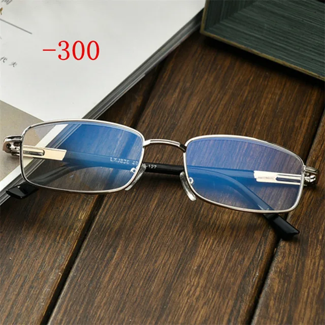 Oulylan, классические очки для близорукости, для женщин и мужчин, металлические очки для глаз, очки для студентов, близорукие очки, диоптрия-1,0 4,0 - Цвет оправы: -300