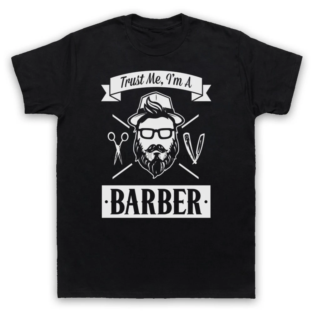 Летняя хлопковая футболка с короткими рукавами TRUST ME IM A BARBER Забавная Рабочая