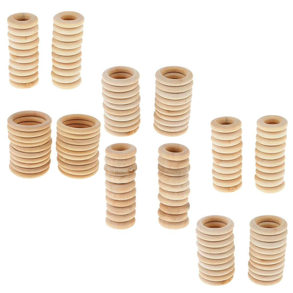 20Pcs DIY Handmade Jewelry Accessories Wooden Ring Necklaces Bags Pendants