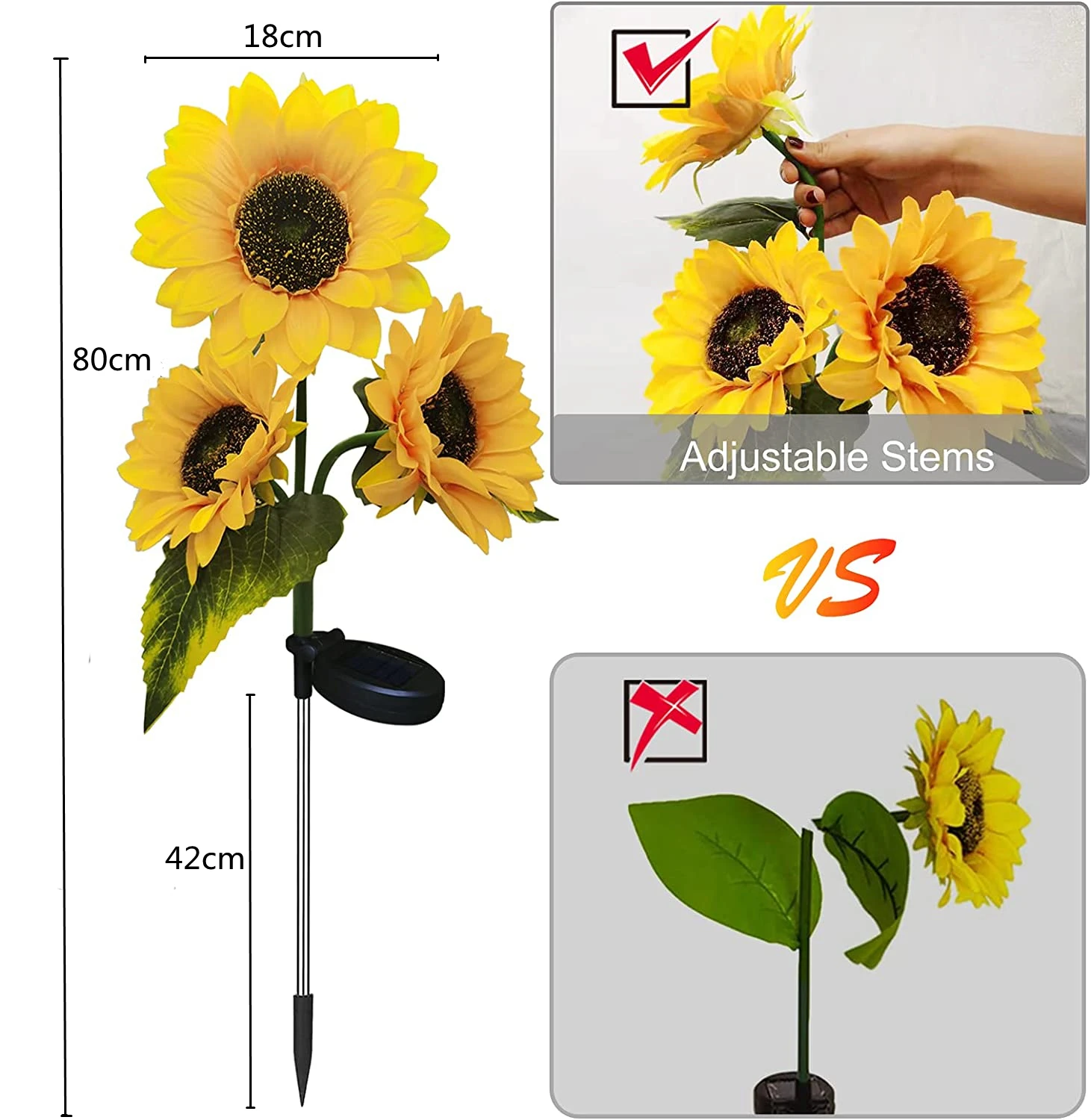 Solar-Powered LED Flower Garden Lights - Waterproof Decorative Pathway Lamps
