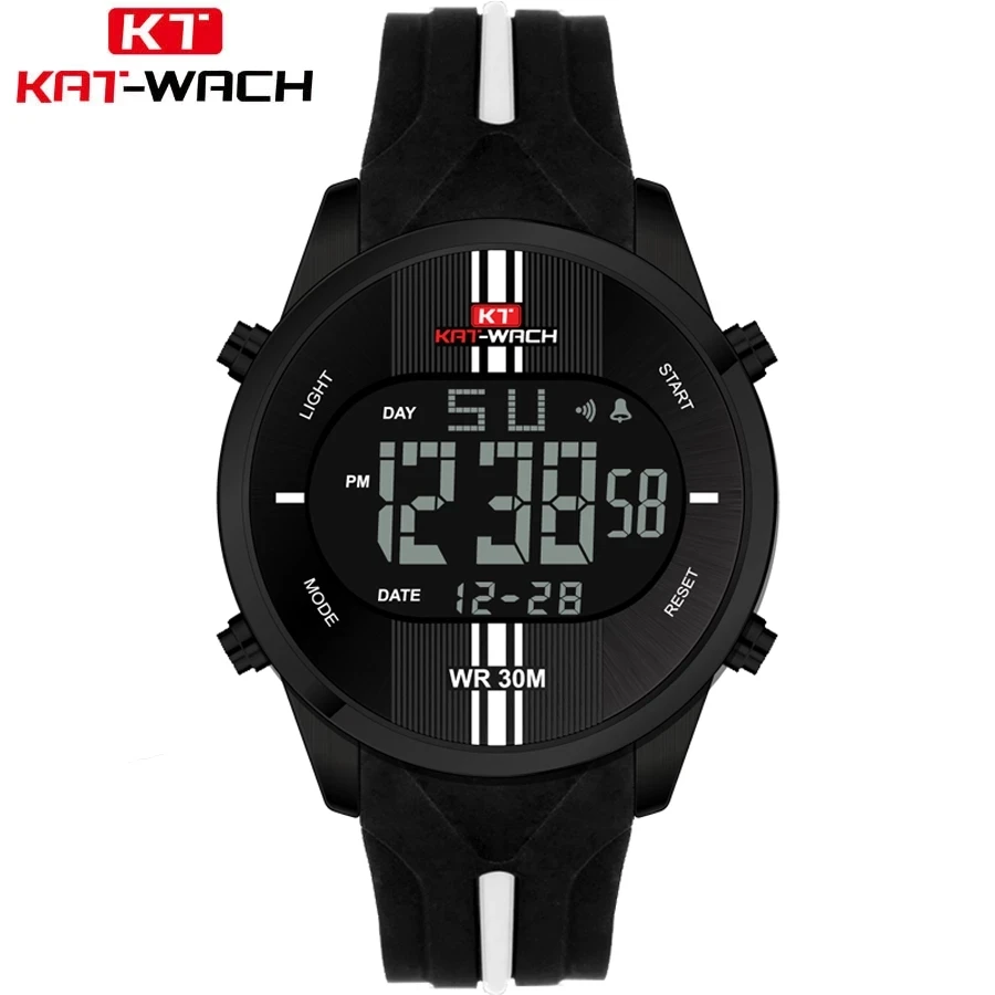 2021 New Men's Men Outdoor Sports Electronic Chronograph Watch Big Dial Digital 30M waterproof Digital LED Wrist Watches 716 