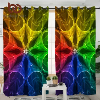 

BeddingOutlet Chakra Luxury Curtains Colorful Lights Curtains For Living Room Mandala Flower Bedroom Curtain Fashion cortinas