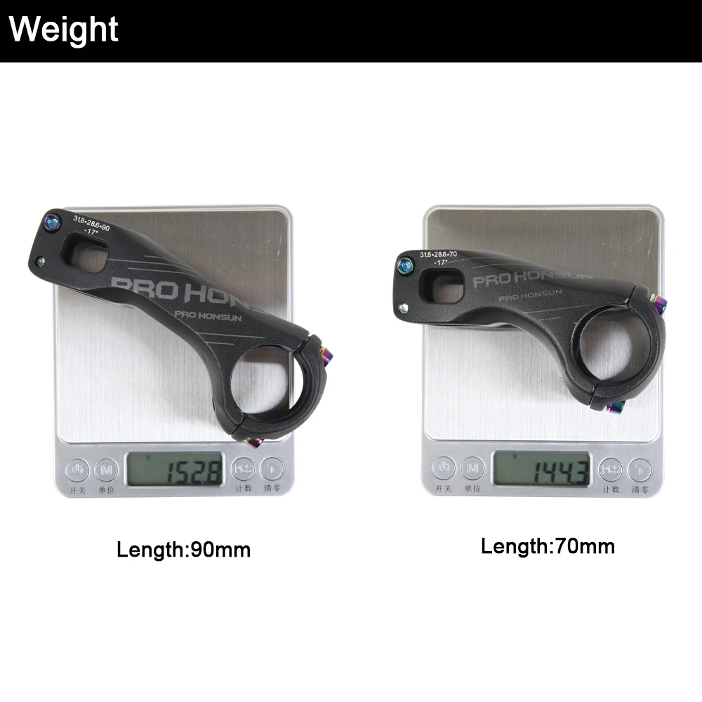 Bike Rise Stem -17 Degree 90mm XC AM DH FR MTB Bicycle