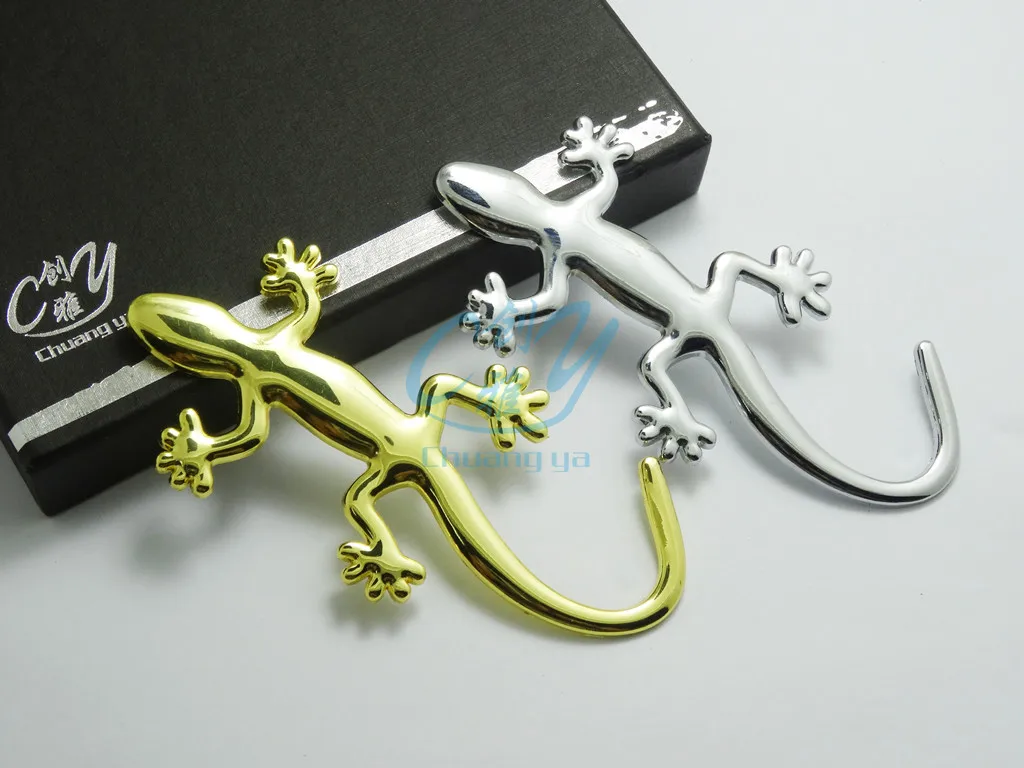 Car Supplies Solid Stereo Metal Gecko Bumper Stickers Tail Tag Decoration Large Size 3D Car Decoration Scratches Bumper Stickers
