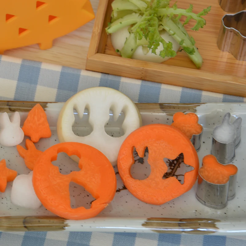 Fruit Cutter Mould Hedgehog Box Design Mini Stainless Steel Mould Biscuit Ham Kids Bento Decoration Tools 10pcs/Set cookie cutter