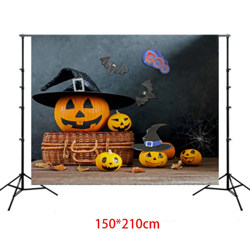 150cmX210cm 150 см X 210 см Hallowe тканевый фон для фотосессии Хэллоуин Тыква привидения стены новогодние вечерние на заказ фотостудия фон OEM - Цвет: 150cmX210cm