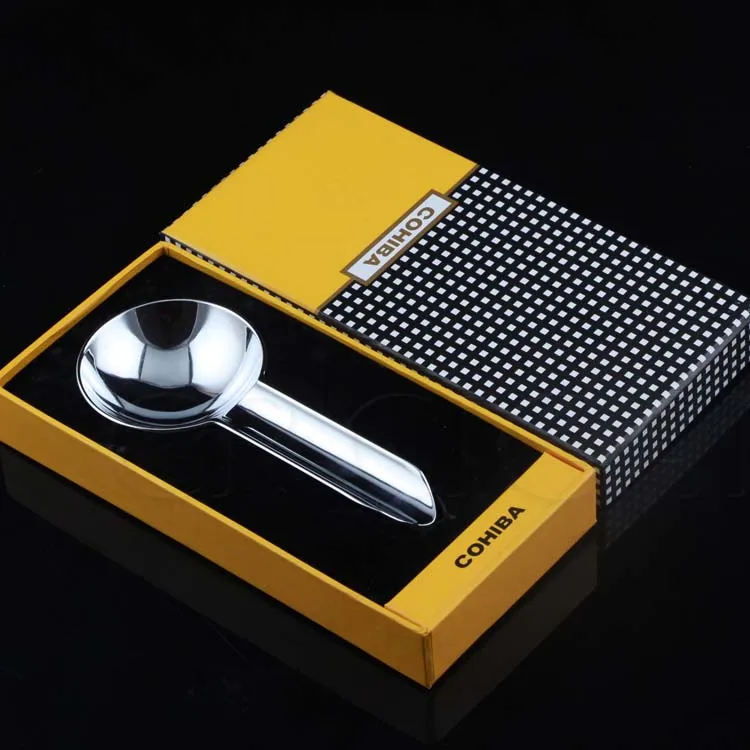 COHIBA металлическая пепельница для сигар, домашний портативный роскошный пепельница для 1 Сигары, подставка для сигарет, Cenicero, для улицы, с подарочной коробкой
