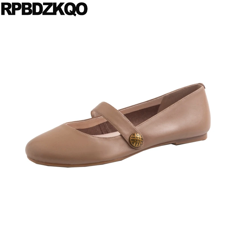 

designer japanese school china metal women mary jane ladies beautiful flats shoes genuine leather brown round toe factory direct