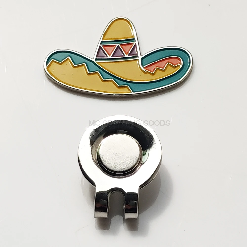 Golf ball marker cowboy hat mark with magnetic cap clip Zinc alloy products