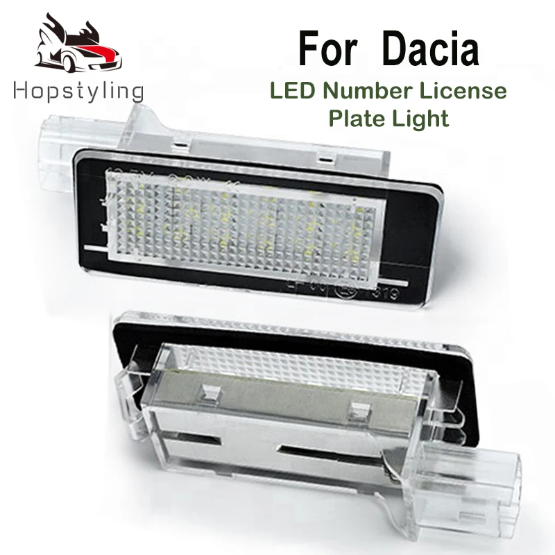 

2Pcs Error Free Car LED Number License Plate Light Lamps For Dacia Duster Dacia Lodgy For Dacia Logan 2 MCV Kit Car-Styling