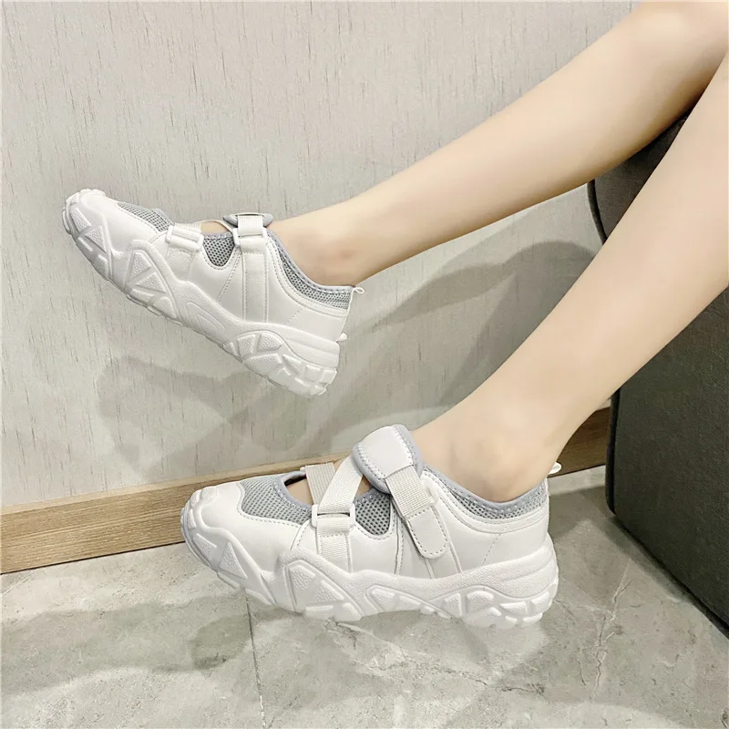 de deporte para mujer de moda INS sandalia sandalias blancas para exteriores sandalias deportivas verano de malla zapatos casuales de cuero de para mujer - AliExpress Calzado