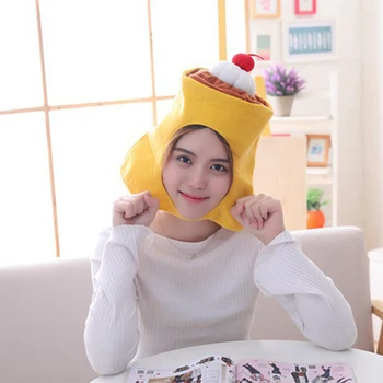 

New Pudding Hat Cosplay Props Accessories Plush Head Fancy Taiyaki Cosplay Cap Photo Props Cute Toy Hats Oct4