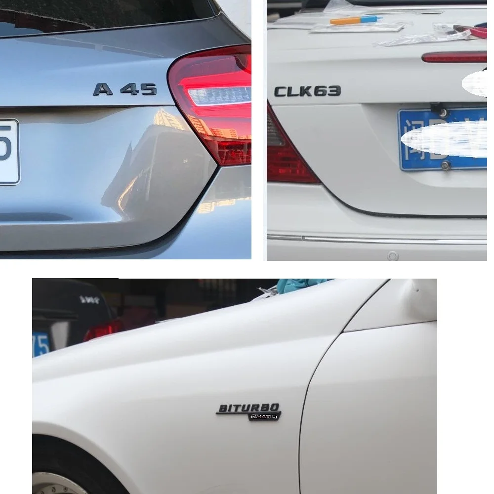 E400 4MATIC Rear Star Emblem Black Letter Badge Logo Set for AMG Mercedes W213