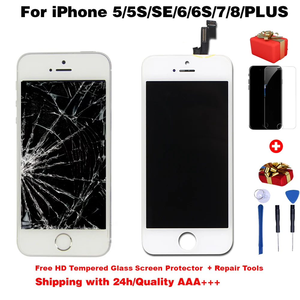 ЖК дисплей качества AAA +++ для iphone 6 s дигитайзер сенсорный экран iPhone6 5S 6splus 7 7plus без