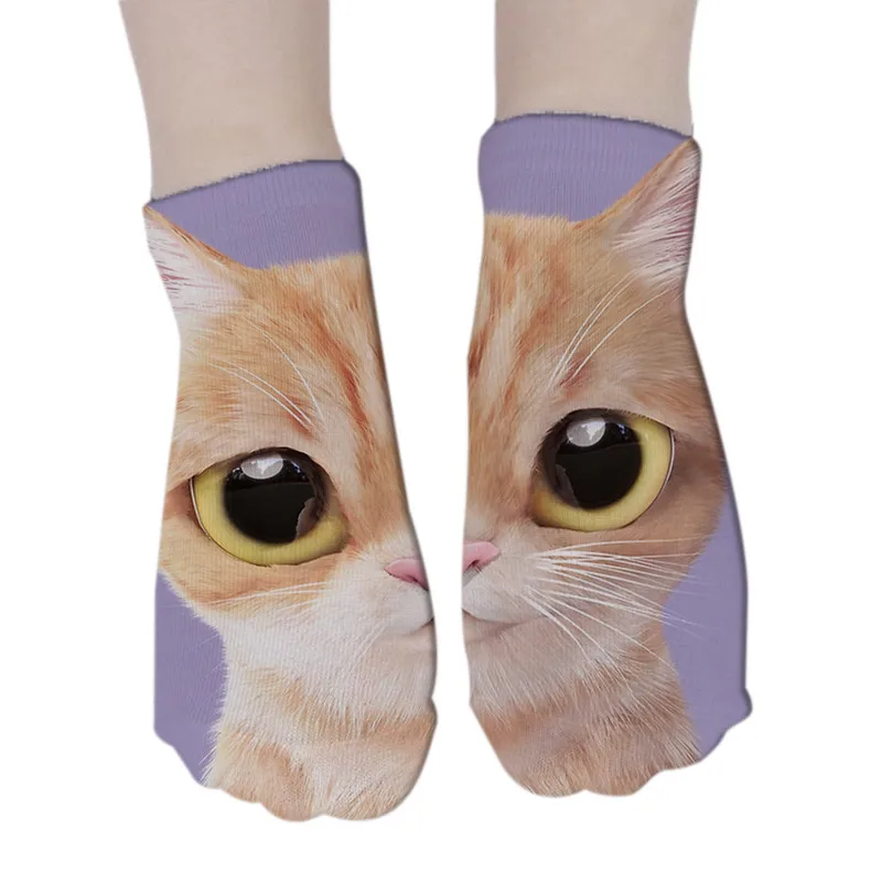 Новинка модные летние короткие носки с 3D принтом милых мультяшных животных