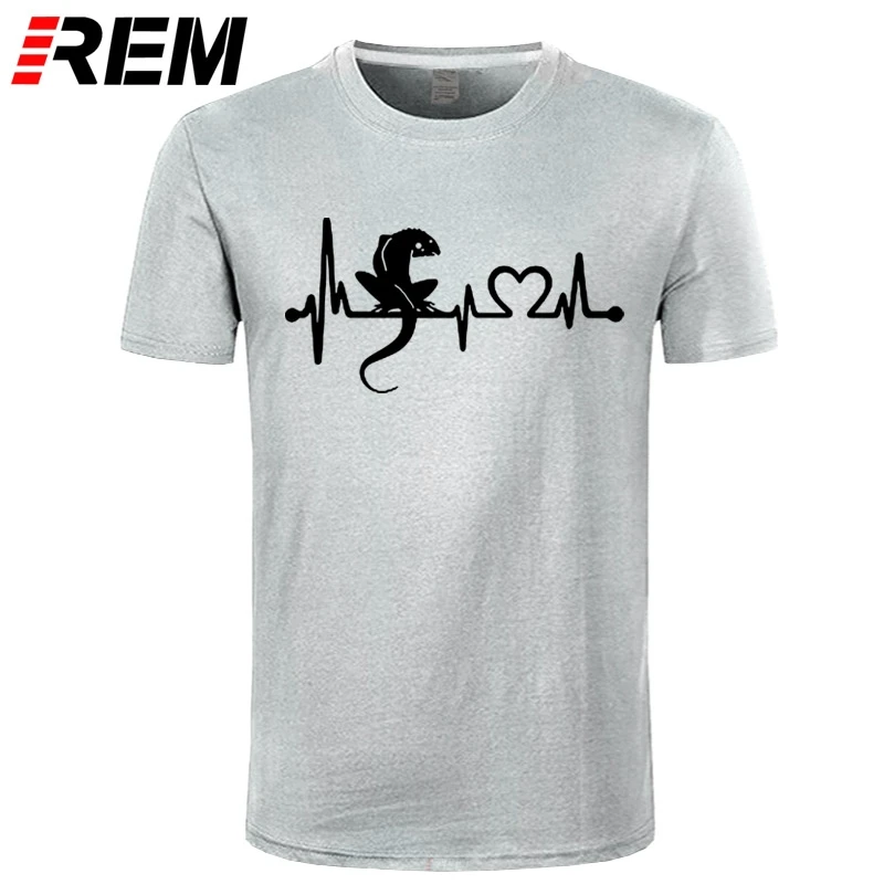Мужская футболка с принтом сердца REM Lizard новинка 2017 летние повседневные футболки