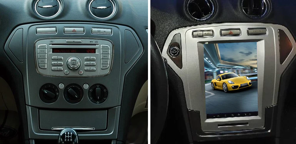 Sinosmart Andriod 8,1 Tesla стиль вертикальный экран 9,7 дюймов Автомобильный gps мультимедийный радио навигационный плеер для Ford Mondeo 2007-2010
