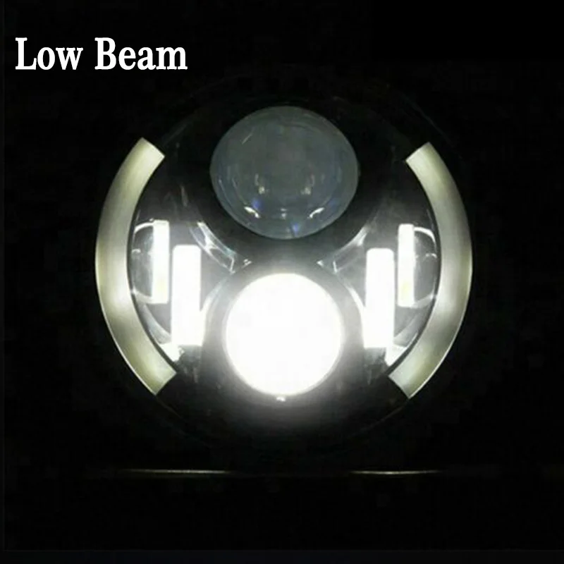 " светодиодный фары 60 Вт Hi/Lo луч H4 Halo Angel Eye DRL Янтарный сигнал поворота для Jeep Wrangler JK TJ Land Rover Lada 4x4 urban Niva