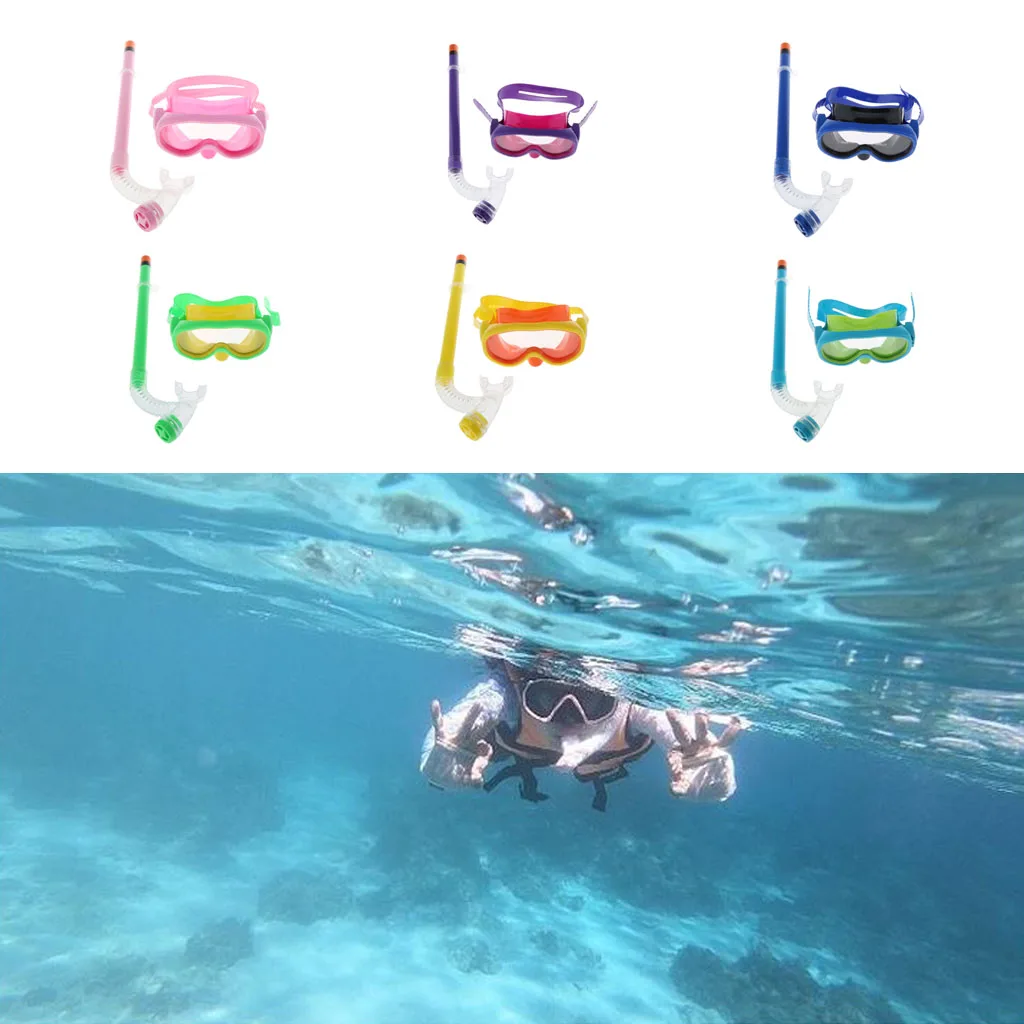 Child Swimming Anti-Fog Goggles Kids Diving Mask & Breather Pipe Underwater Camera Diving Mask Scuba Snorkel Swimming Goggles