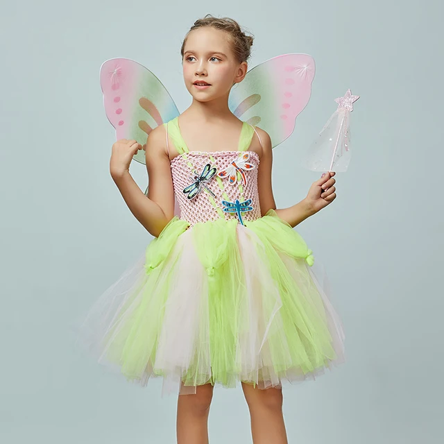 dragonfly kids pretty tutu dress with wing and wand children