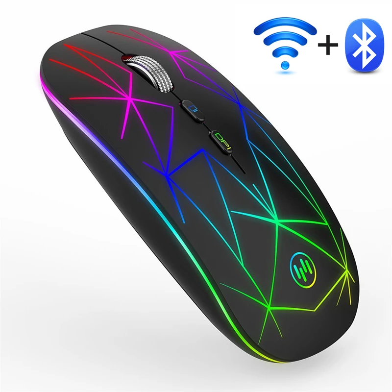 cool computer mouse RGB Bluetooth Mouse Wireless Mouse USB Computer Mouse Bluetooth Mause Gamer Ergonomic LED Gaming Mice Silent Rechargeable For PC mouse computer mouse Mice