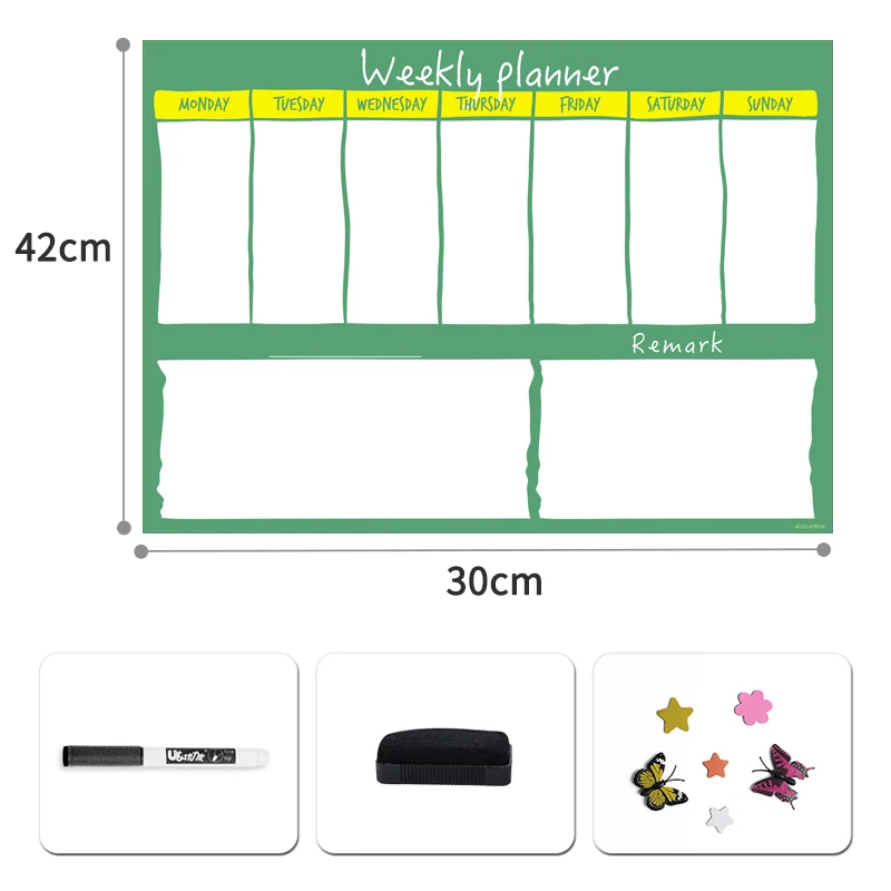 Магнитная доска-еженедельник домашний холодильник офис сухой протирать календарь расписание сделать список семьи план еды Памятка доска для сообщений